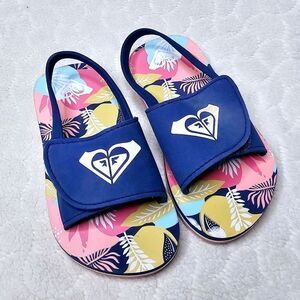 Roxy baby toddler sandal floral navy 8